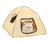 Foldable Pet Beach House - 40x40x38cm Breathable Fabric | Portable Cat Tent | Outdoor Sun Shade - Folding Bed for Camping Trip Beach Getaway Garden Patio Balcony Summer Travel Puppy Kitten