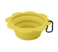 Foldable pet bowl, leak proof dog bowl, foldable silicone water bowl, easy to carry, suitable for outdoor walks, hiking, and camping (Yellow)