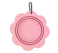Foldable pet bowl, leak proof dog bowl, foldable silicone water bowl, easy to carry, suitable for outdoor walks, hiking, and camping (Pink)