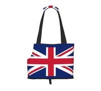 Foldable Pet British flag Shoulder Bag - Portable Travel Carrier for Small Dogs&Cats, Waterproof with Safety Clip