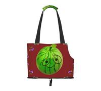 Foldable Pet Carrier, Big Eye Watermelon Print Dog Tote Bag, Portable Cat Shoulder Satchel, Small Animal Travel Handbag for Puppy & Kitten
