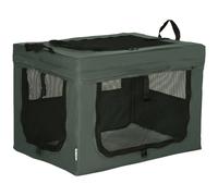 Foldable Pet Carrier Cat Bag - Comfortable Cushion, 3 Doors, Grey - Cats & Minia