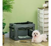 PawHut 60cm Pet Carrier, Cat Carrier, Cat Bag, Pet travel Bag w/ Cushion, Carry Bag, for Cats and Miniature Dogs - Grey