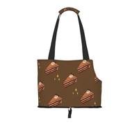 Foldable Pet Carrier, Chocolate Squares Cake Print Dog Tote Bag, Portable Cat Shoulder Satchel, Small Animal Travel Handbag for Puppy & Kitten