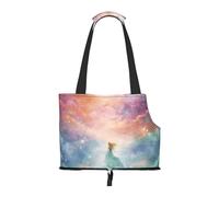 Foldable Pet Carrier, Fantasy Paradise Space Print Dog Tote Bag, Portable Cat Shoulder Satchel, Small Animal Travel Handbag for Puppy & Kitten