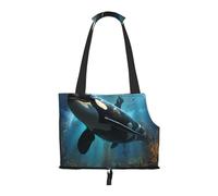 Foldable Pet Carrier, Huge killer whales Print Dog Tote Bag, Portable Cat Shoulder Satchel, Small Animal Travel Handbag for Puppy & Kitten