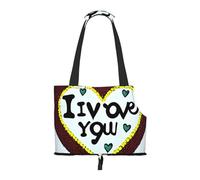 Foldable Pet Carrier, Love confessions Print Dog Tote Bag, Portable Cat Shoulder Satchel, Small Animal Travel Handbag for Puppy & Kitten