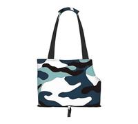 Foldable Pet Carrier, Marine camouflage Print Dog Tote Bag, Portable Cat Shoulder Satchel, Small Animal Travel Handbag for Puppy & Kitten