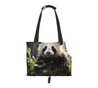 Foldable Pet Carrier, Panda cubs in the forest Print Dog Tote Bag, Portable Cat Shoulder Satchel, Small Animal Travel Handbag for Puppy & Kitten