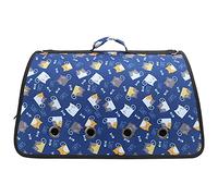 Foldable Pet Carrier Shoulder Bag, 8 Hole Breathable Oxford Material Pet Backpack for Cats and Small Dogs, Portable Travel Handbag for Outdoor Camping and Hiking (METRO)