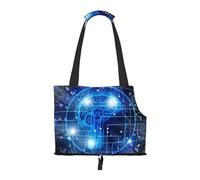 Foldable Pet Carrier & Shoulder Bag, Artificial Intelligence Brain Print Pet Tote Bag Cat Travel Tote for Small Dogs, Puppy Transport, Portable Animal Handbag