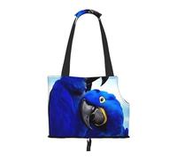 Foldable Pet Carrier & Shoulder Bag, Blue Parrot Hugging Print Pet Tote Bag Cat Travel Tote for Small Dogs, Puppy Transport, Portable Animal Handbag