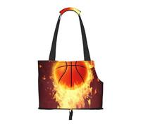 Foldable Pet Carrier & Shoulder Bag, Fired Up Basketball Print Pet Tote Bag Cat Travel Tote for Small Dogs, Puppy Transport, Portable Animal Handbag