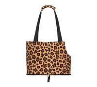 Foldable Pet Carrier & Shoulder Bag, Leopard Pattern Print Pet Tote Bag Cat Travel Tote for Small Dogs, Puppy Transport, Portable Animal Handbag