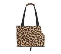 Foldable Pet Carrier & Shoulder Bag, Leopard Pattern Print Pet Tote Bag Cat Travel Tote for Small Dogs, Puppy Transport, Portable Animal Handbag