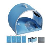 Foldable Pet Cold Store - Portable Pet Shelter, Breathable Cooling Dust Construction, UV Resistant Weatherproof Tent, Easy to Assemble Design | Outdoor Cat Dog House for Patio Tui