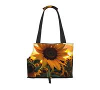 Foldable Pet Farm Sunflower Shoulder Bag - Portable Travel Carrier for Small Dogs&Cats, Waterproof with Safety Clip
