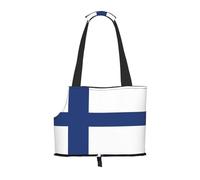 Foldable Pet Finnish flag Shoulder Bag - Portable Travel Carrier for Small Dogs&Cats, Waterproof with Safety Clip