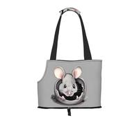 Foldable Pet Grey rat Shoulder Bag - Portable Travel Carrier for Small Dogs&Cats, Waterproof with Safety Clip