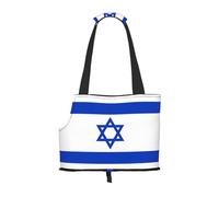 Foldable Pet Israeli flag Shoulder Bag - Portable Travel Carrier for Small Dogs&Cats, Waterproof with Safety Clip