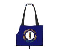 Foldable Pet Kentucky State Flag Shoulder Bag - Portable Travel Carrier for Small Dogs&Cats, Waterproof with Safety Clip