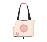 Foldable Pet Little pink cherry blossoms Shoulder Bag - Portable Travel Carrier for Small Dogs&Cats, Waterproof with Safety Clip