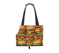 Foldable Pet many cute burgers Shoulder Bag - Portable Travel Carrier for Small Dogs&Cats, Waterproof with Safety Clip