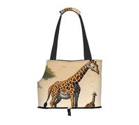 Foldable Pet Mother and child giraffe Shoulder Bag - Portable Travel Carrier for Small Dogs&Cats, Waterproof with Safety Clip