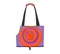 Foldable Pet Orange circle centre Shoulder Bag - Portable Travel Carrier for Small Dogs&Cats, Waterproof with Safety Clip