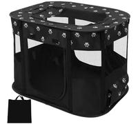 Foldable Pet Playpen,80×60×55cm Portable Cat Dog Playpen Tear Resistant Breathable Dog Cat Crate Tent with Storage Bag for Puppies Kittens Indoor Outdoor Camping Travel