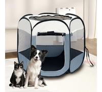 Foldable Pet Playpen Portable Cat Pen Oxford Cloth Tear Resistant Breathable Pet Dog Cat Playpen Cage Crate with Mesh Top and Window for Rabbit Hamster Guinea Indoor and Outdoor Use 73 X 73 X 53cm