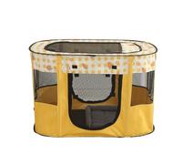 Foldable Pet Playpen, Portable Small Dog Cat Crate, Soft Indoor Outdoor Pet Cage, Puppy Playpen with Mesh Panels, Dog Tent, Cat Playpen, Travel Pet Puppy Cage for Pets,Pop up Pet Tent Fence (Yellow)