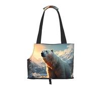 Foldable Pet Polar bear in winter Shoulder Bag - Portable Travel Carrier for Small Dogs&Cats, Waterproof with Safety Clip