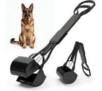 Foldable Pet Scooper Long Handled Dog Waste Pick Up Tool Ergonomic Grip No Drip Clamp For Outdoor Cleaning