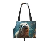 Foldable Pet Seal pup in water Shoulder Bag - Portable Travel Carrier for Small Dogs&Cats, Waterproof with Safety Clip