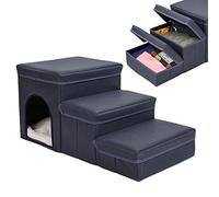 Foldable Pet Stair, Non Slip Pet Ladder Portable Dog Steps Pet Stairs with Washable Cover Step Dogs with High Density Foam Pet Ladder for Small to Large Dogs and Cats