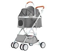 Foldable Pet Stroller, Detachable Carrier with Breathable Mesh for Dogs and Cats up to 44 lbs, Lightweight and Portable Travel Solution