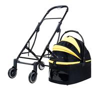 Foldable Pet Stroller Dog Prem Pushchair with Storage Bag, Removable Dog Cat Stroller Carriage for Multiple pet, Pet Travel Carrier Dog Strollers for Small Medium Dogs (Color : Nero)
