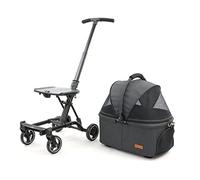 Foldable Pet Stroller- Dog Stroller Buggy Travel Carrier, 2 in 1 Separatepet Trolley Bracket/Basket Pram Adjustable Canopy, Lightweight Pushchairs for Small Medium Dog Cat (Color : Black) Decoration