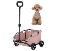 Foldable Pet Stroller for Cats & Dogs - Lightweight 4-Wheel Travel Cart with Removable Cushion & Adjustable Handle, Ideal for Small Animals, Comfortable & Convenient