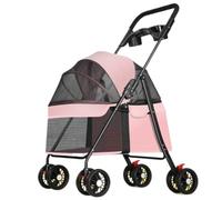 Foldable Pet Stroller for Dogs & Cats Detachable Carrier 4Wheel Travel Design Ideal for Vet Visits Lightweight & Compact Perfect for ge Breeds