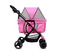 Foldable Pet Strollers for Small Medium Dogs and Cats - Puppy Buggy Pushchair Pram, Up to 20kg - Dog Stroller with Decorative Design