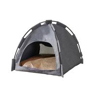 Foldable Pet Teepee Tent with Mesh balconies 42*42*38CM for Cats and Dogs | Soft breathable oxford cloth shelter provides a comfortable hideaway for puppies, kittens, and bunnies during indoor rest