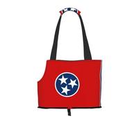 Foldable Pet Tennessee State Flag Shoulder Bag - Portable Travel Carrier for Small Dogs&Cats, Waterproof with Safety Clip