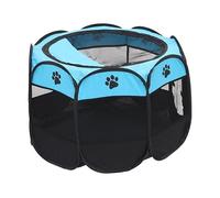 Foldable Pet Tent 8 Panel Mesh House - Portable Lightweight Compact Waterproof 600D Oxford Cloth Breathable Windows Two-Door Design Fence for Travel Picnic Maternity Ward Recovery Room Spacious Safe C