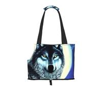 Foldable Pet wolf under moon Shoulder Bag - Portable Travel Carrier for Small Dogs&Cats, Waterproof with Safety Clip