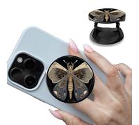 Foldable Phone Grip Holder with Moth,Multi-Function Finger Grip Expanding Kickstand Self-Adhesive Circle Shape Collapsible Brackets Stand for Smartphones and Tablets