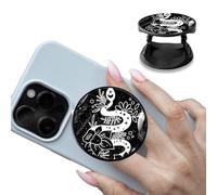 Foldable Phone Grip Holder with Witchy Snake Trippy Moon,Multi-Function Finger Grip Expanding Kickstand Self-Adhesive Circle Shape Collapsible Brackets Stand for Smartphones and Tablets