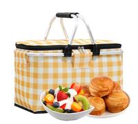 Foldable Picnic Cooler Bag, Leak-proof Lunch Tote | Thermal Storage Container, Foldable Picnic, Portable Cold Food Carrier for Outings