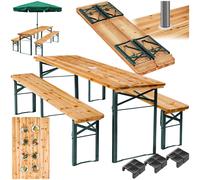 foldable picnic table set with benches - outdoor - water-resistant - steel frame
